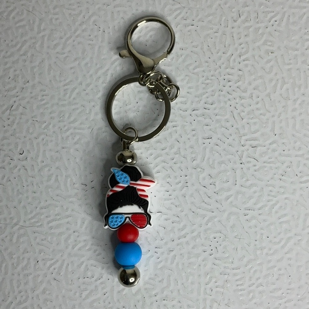 Patriotic Keychain with Beads